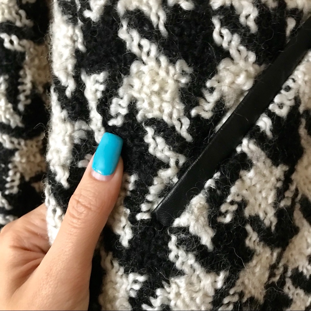 Zara houndstooth black white textured coat - Picture 4 of 5